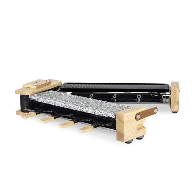 Raclette Grill Bikitchen 900 - Griglia Pietra Naturale, 8 Persone, 1400W, Nero - Foto 8