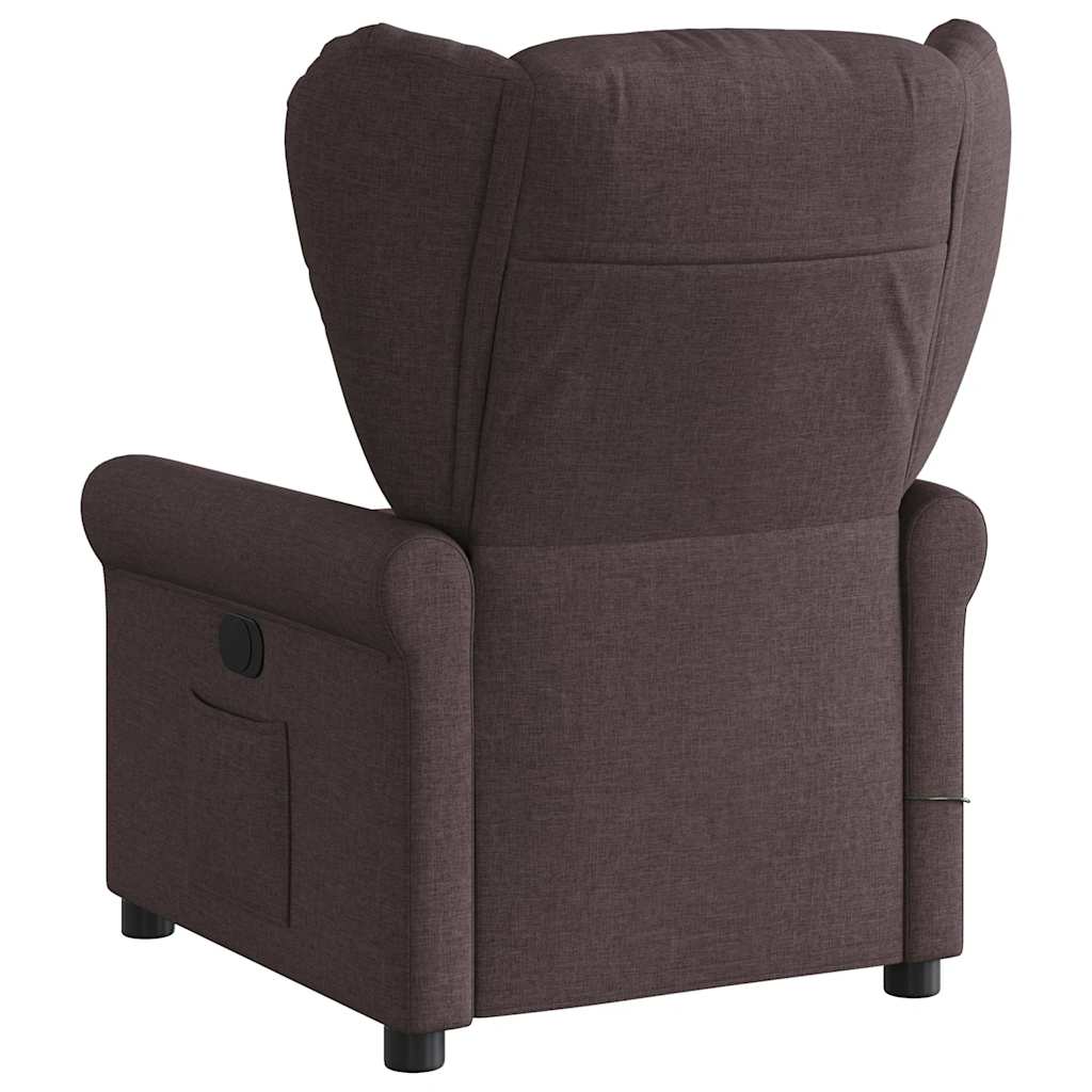 Fauteuil de massage | Fauteuil de relaxation | Chaise de relaxation inclinable Marron foncé Tissu CFW594863 - 5