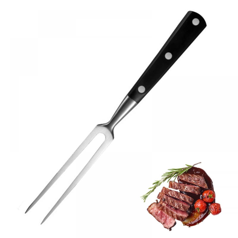 Szpikulce do mięsa, stal nierdzewna, uchwyt ABS, do steków, pieczeni, kurczaka i warzyw, 29 cm