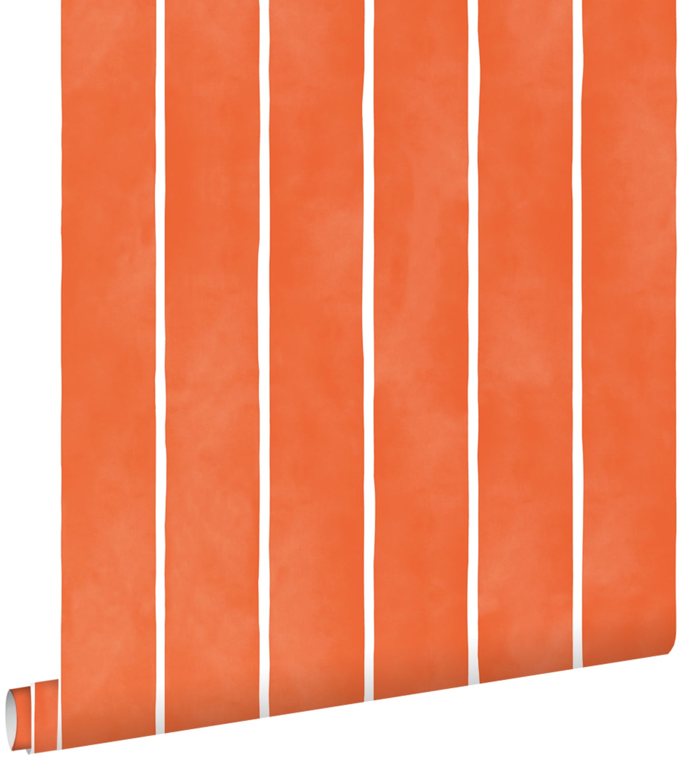 Tapeta paski pomarańczowymIbiałym - 50 x 900 cm - ESTAHOME
