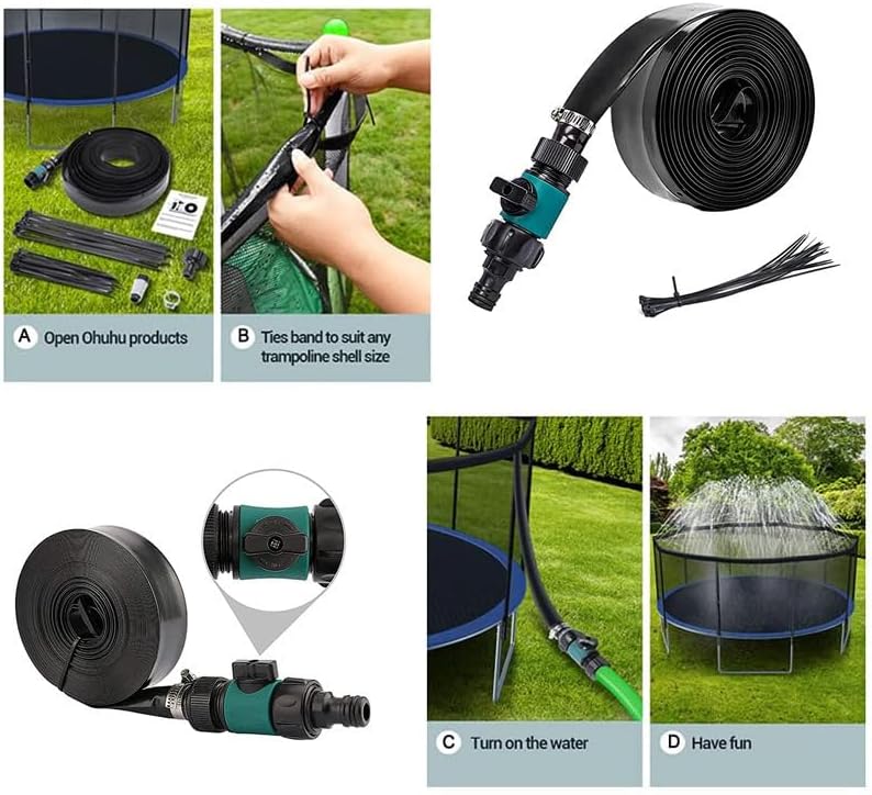 Arroseur de trampoline à monter soi-même, idéal pour s'amuser en plein air dans le jardin et se rafraîchir - 8 m * Bleu - 2