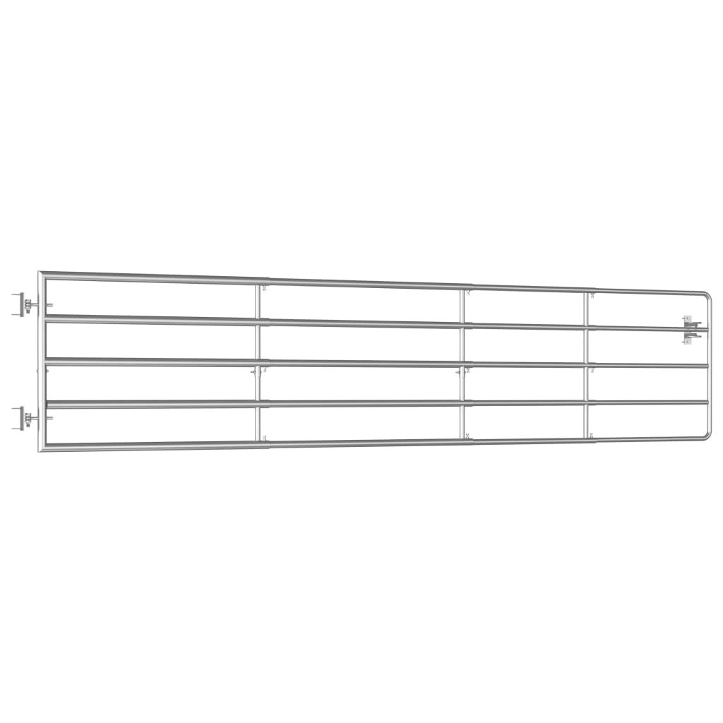 Maison Exclusive - Cancello da Giardino in Acciaio 5 Sbarre (150-400)x90cm Argento - 3