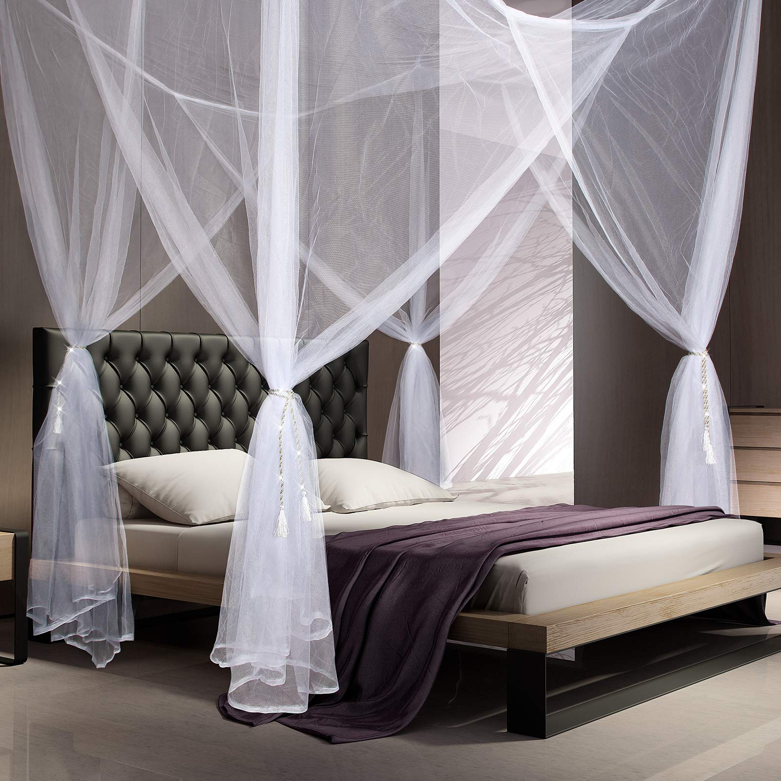 Moustiquaire pour terrasse, très grandes tailles et tissu conçu pour l'extérieur, moustiquaire gazebo, protection contre insectes pour auvent, Blanc - 2