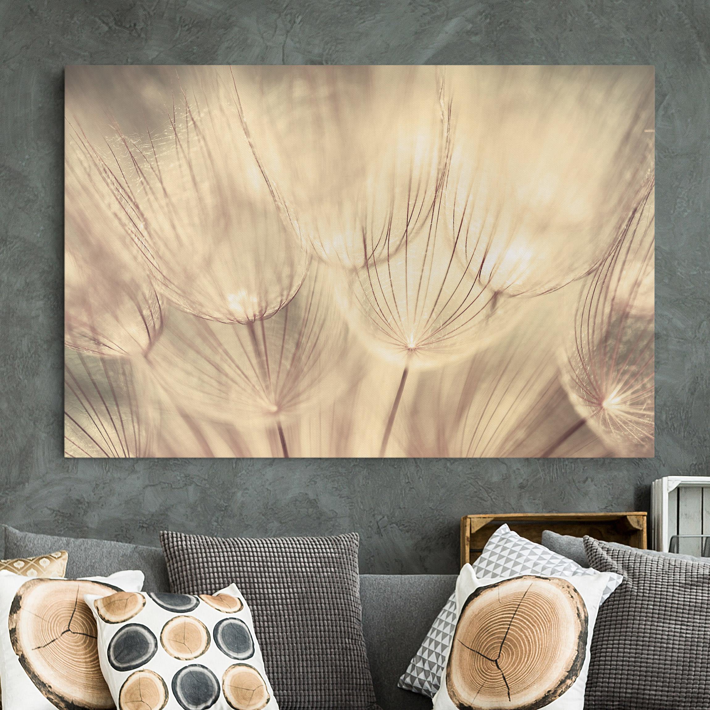 Lienzo cuadro en lienzo bastidor impresion en lienzo amarillo botánica flor diente de león 186 cocina dormitorio salón pasillo 60 x 40 cm