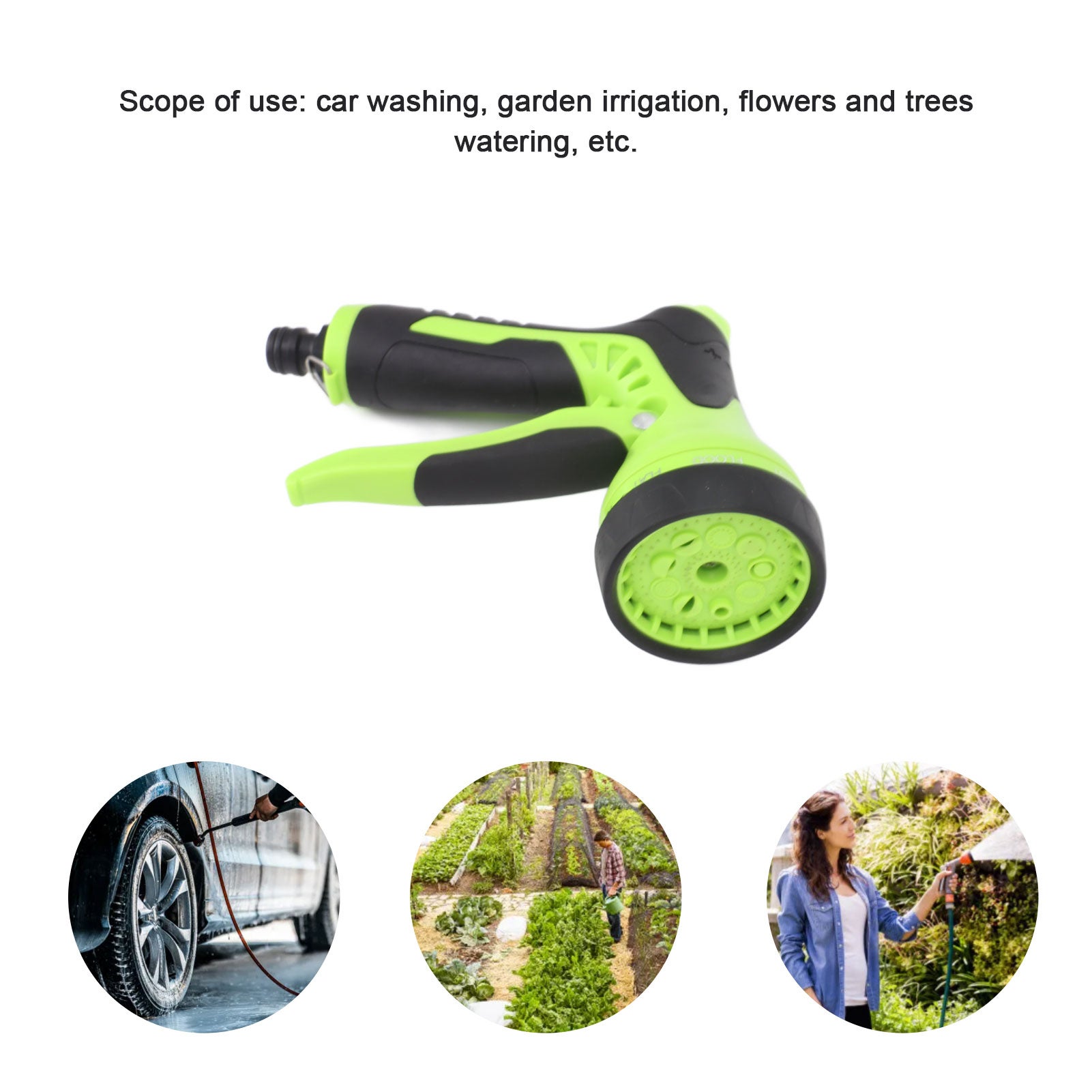 Buse de pulvérisation d'eau pour tuyau d'arrosage, 9 modes, antidérapante, pour arroser les plantes, laver la pelouse, les voitures et l'extérieur - 2