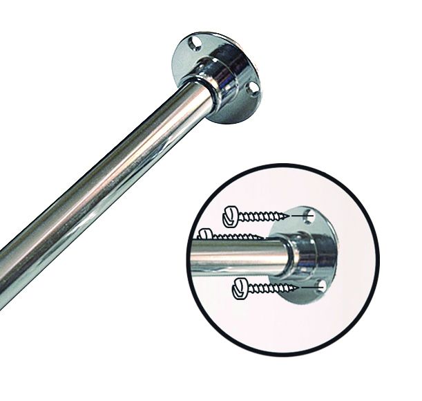 Barre de Penderie Extensible , Tringle Armoire en Métal, Resistante. Facile à placer avec Suports et Vis, Diamètre 16/19mm | 40-60cm - 3