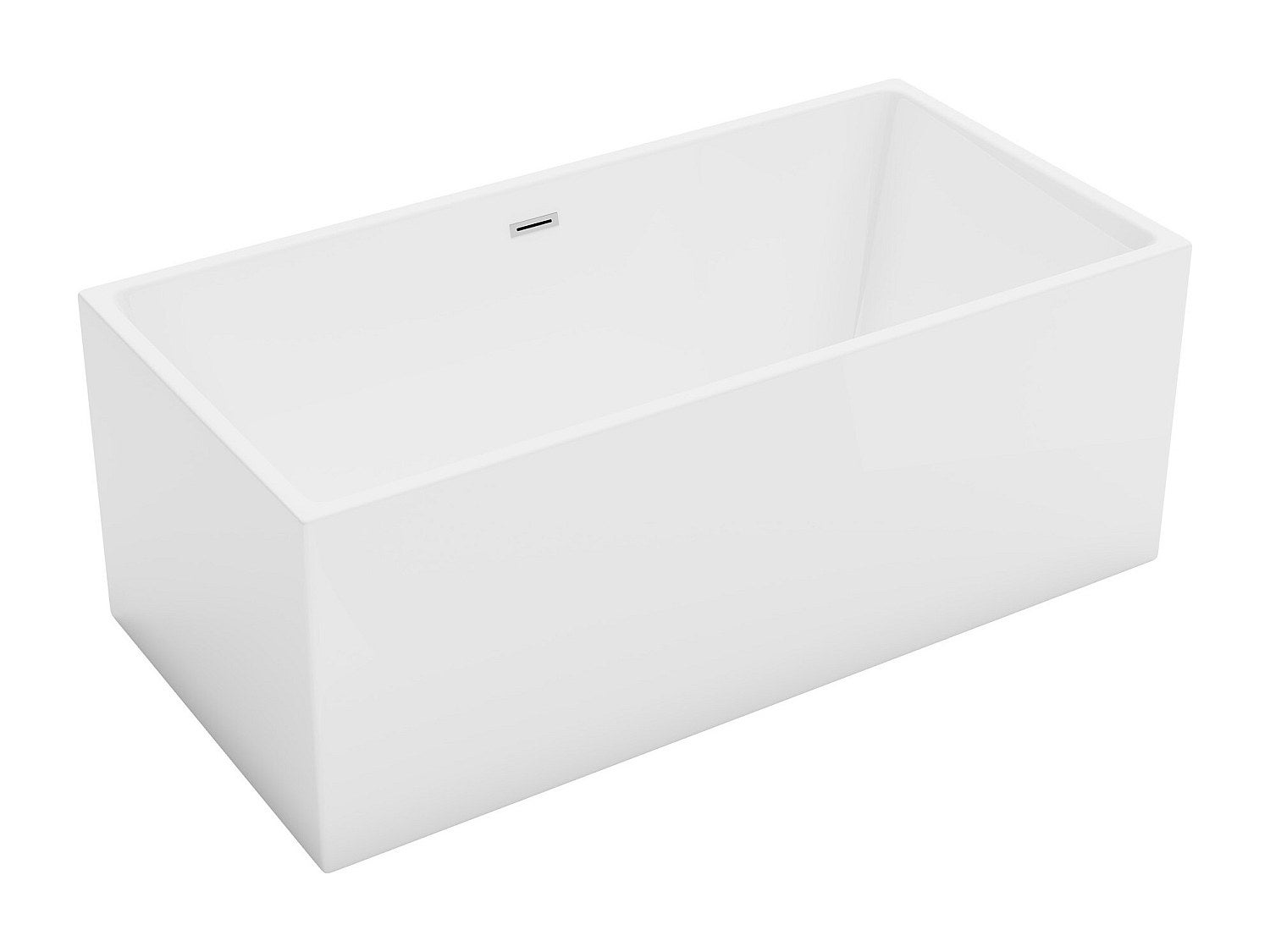 Częściowo wolnostojąca wanna prostokątna - 248 l - 170 x 80 x 58 cm - Biała - Akrylowa - PIKAIA