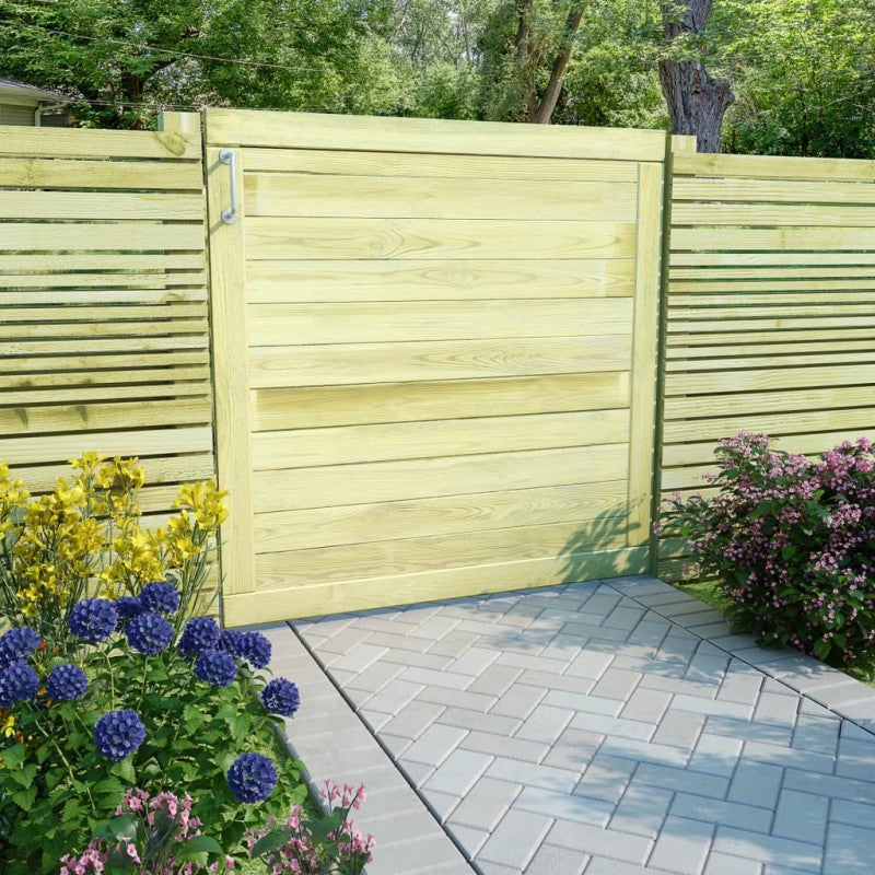 Cancello Da Giardino In Legno Di Pino Impregnato 100x100 Cm - Design Ad Arco, Robusto E Resistente Alle Intemperie