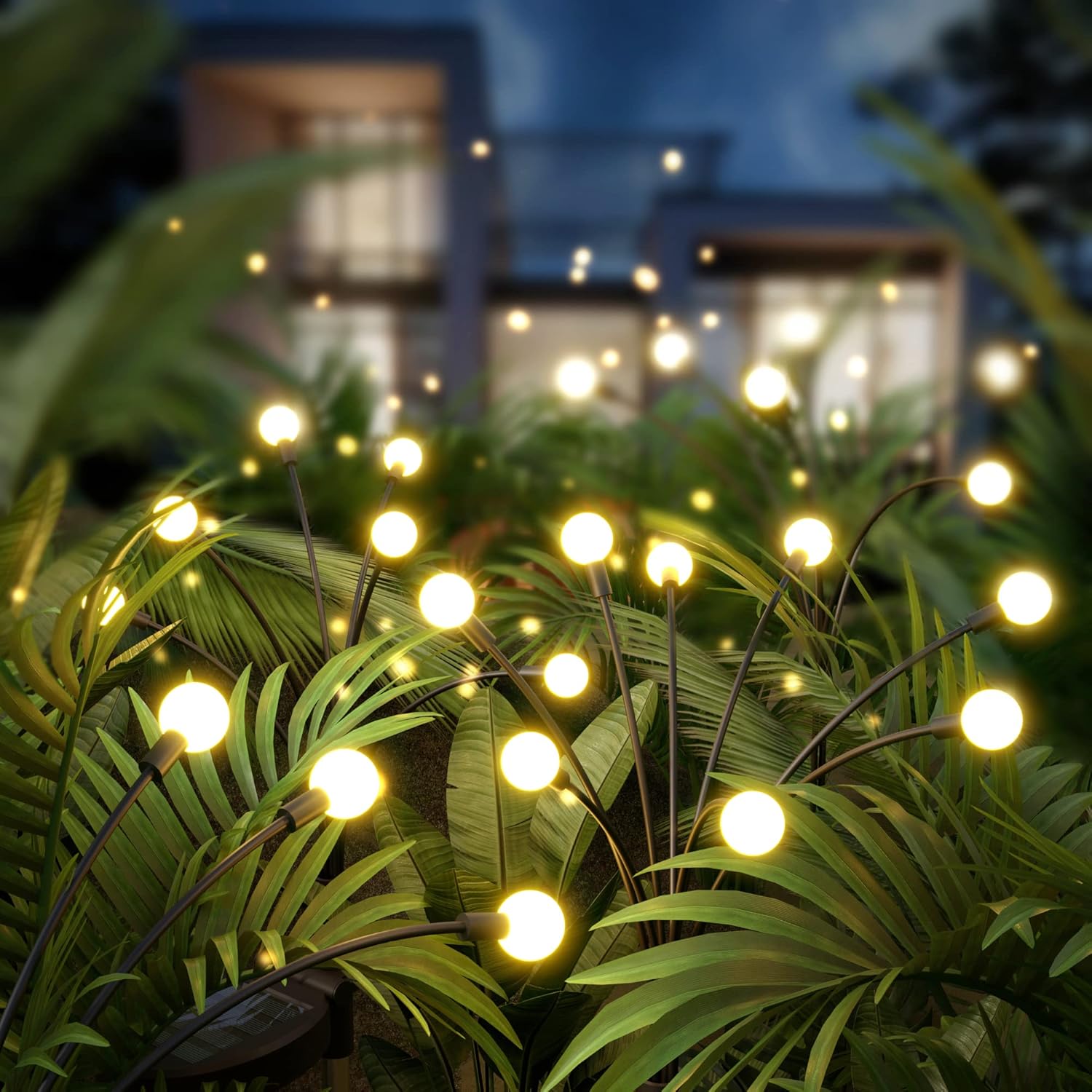 Zestaw 2 lampek solarnych LED Twinkle Lights, ciepłe białe światło, 8 diod LED w opakowaniu