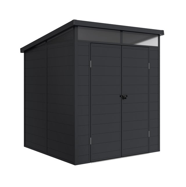 Domek ogrodowy z żywicy Terra 3,65 m², 181x143x204 cm, drzwi na zawiasach, świetlik z naturalnym światłem, bezpieczne przechowywanie w ogrodzie