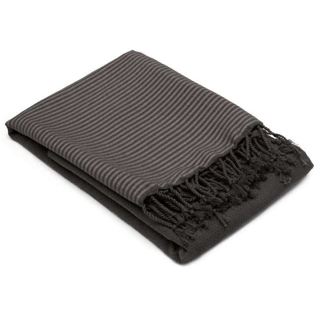 Drap de plage NID D'ABEILLE 100x200 cm coton 230 g/m² noir Café