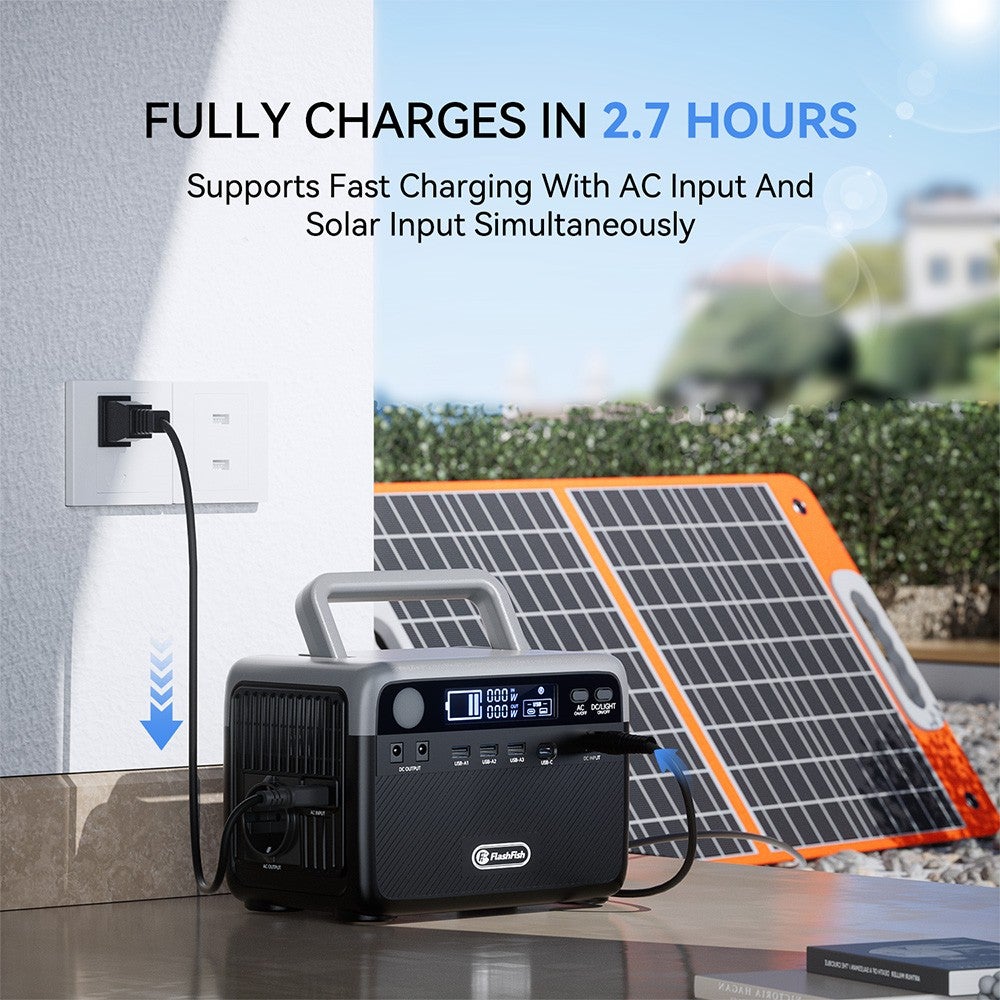 Station d'Énergie Portable Flashfish BP030B 300W, 230.4Wh LiFePO4, 600W de Puissance de Pointe, Recharge Pendant l'Utilisation - 3