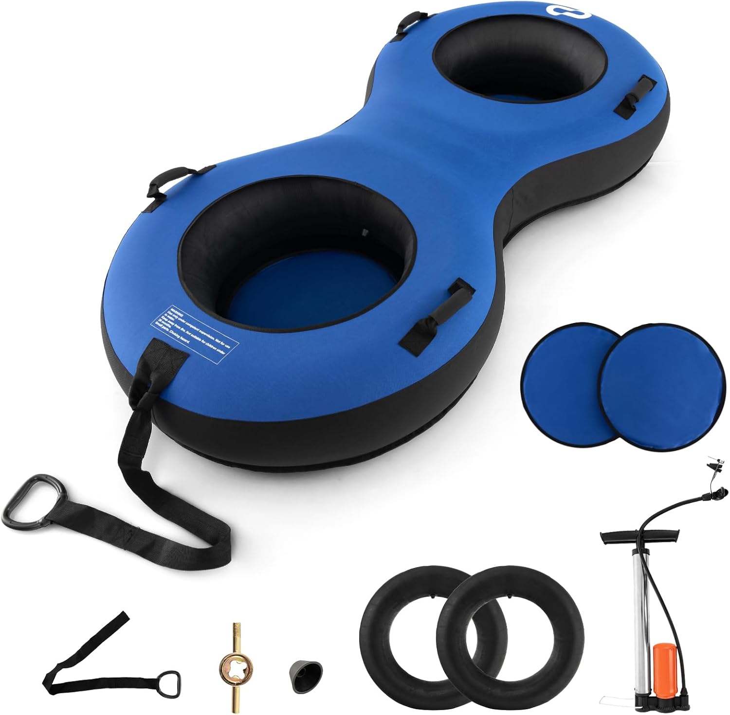 LICHENGTAI Slittino Gonfiabile da Neve 47 Snow Tube per Bambini e Adulti, Ciambella Gonfiabile per Neve con Maniglie Robusta, Tubo di Neve AntiGraffio, Antigelo, Ideale per linverno Divertimento