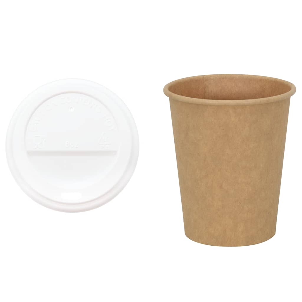 Vasos de café de papel con tapa, 1000 piezas, 8 oz (200 ml)