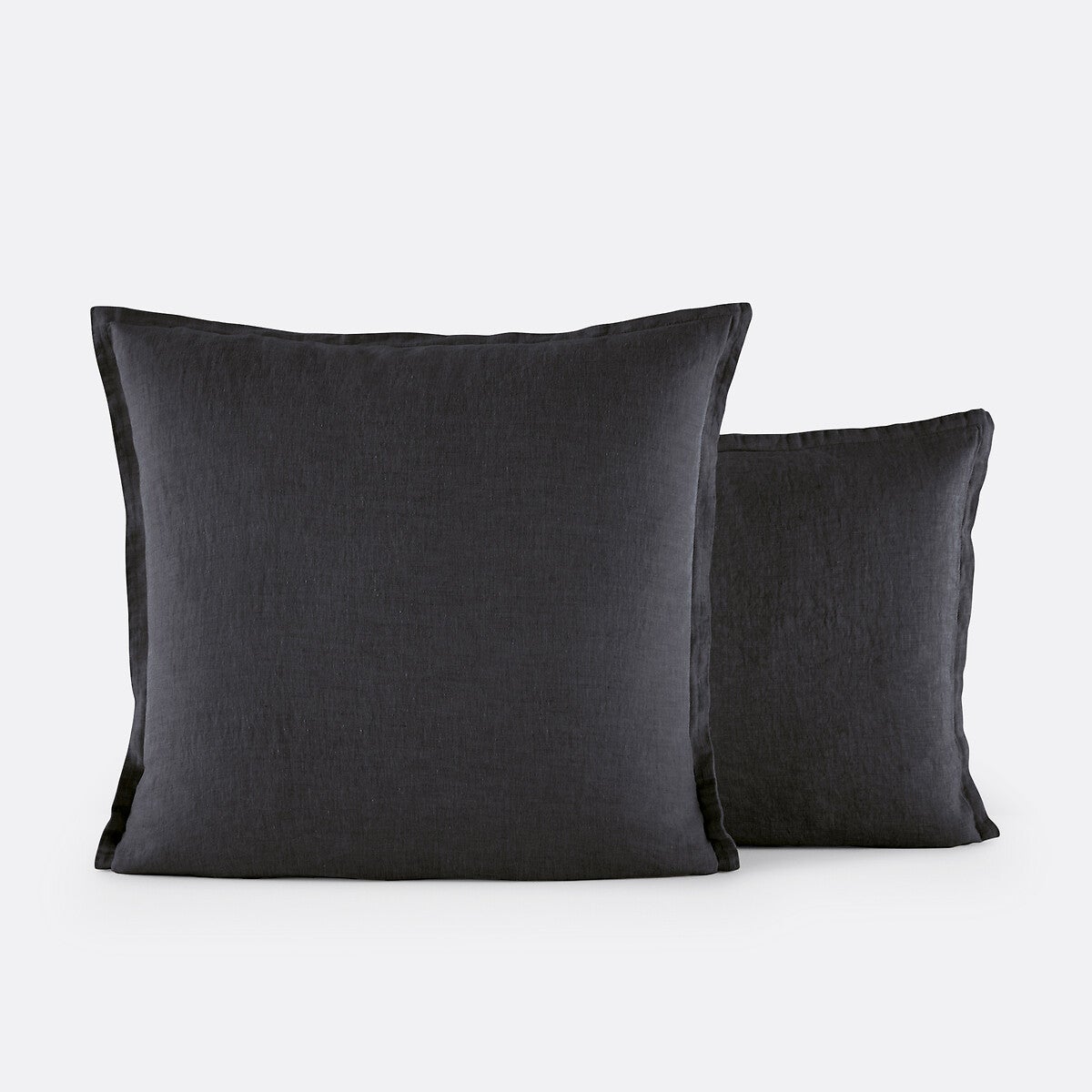 Housse De Coussin 40x40 Cm Lin – Taie Décorative Noir Jaune, Pour Canapé, Lit, Décoration
