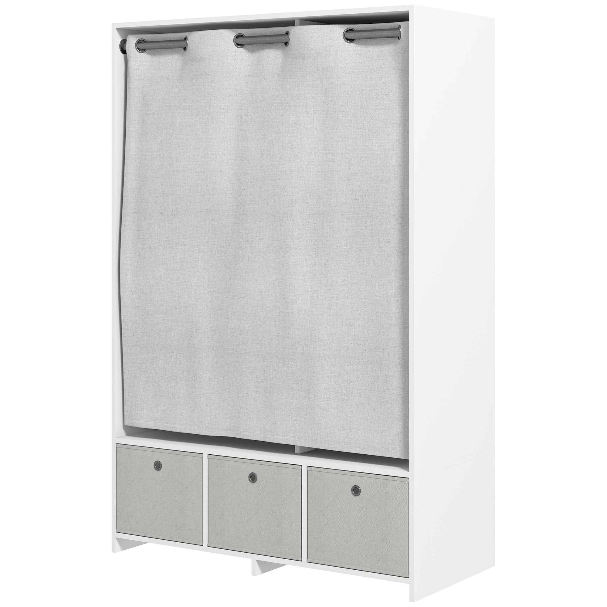 Armoire d'intérieur penderie 2 portes en bois stratifié avec tringle à