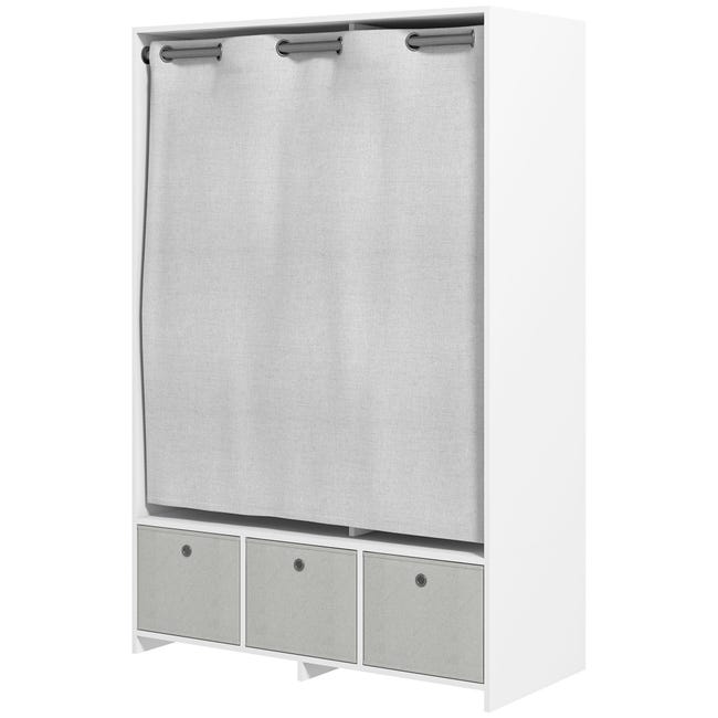Armoire d'intérieur penderie 2 portes en bois stratifié avec tringle à Armoire d'intérieur penderie 2 portes en bois stratifié avec tringle à