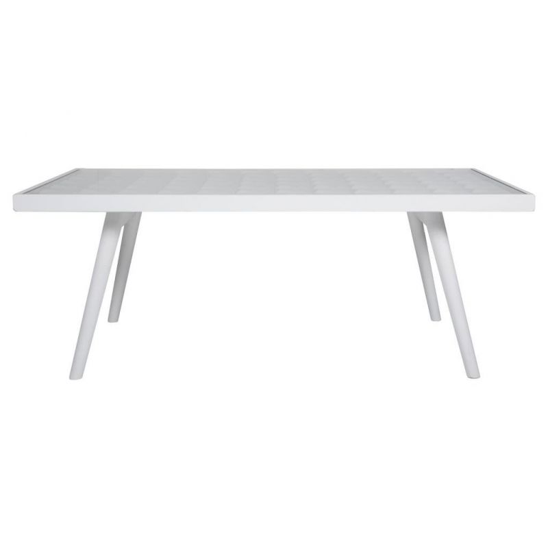 Table d'appoint en bois laqué blanc et gris 125x65x48h - 8