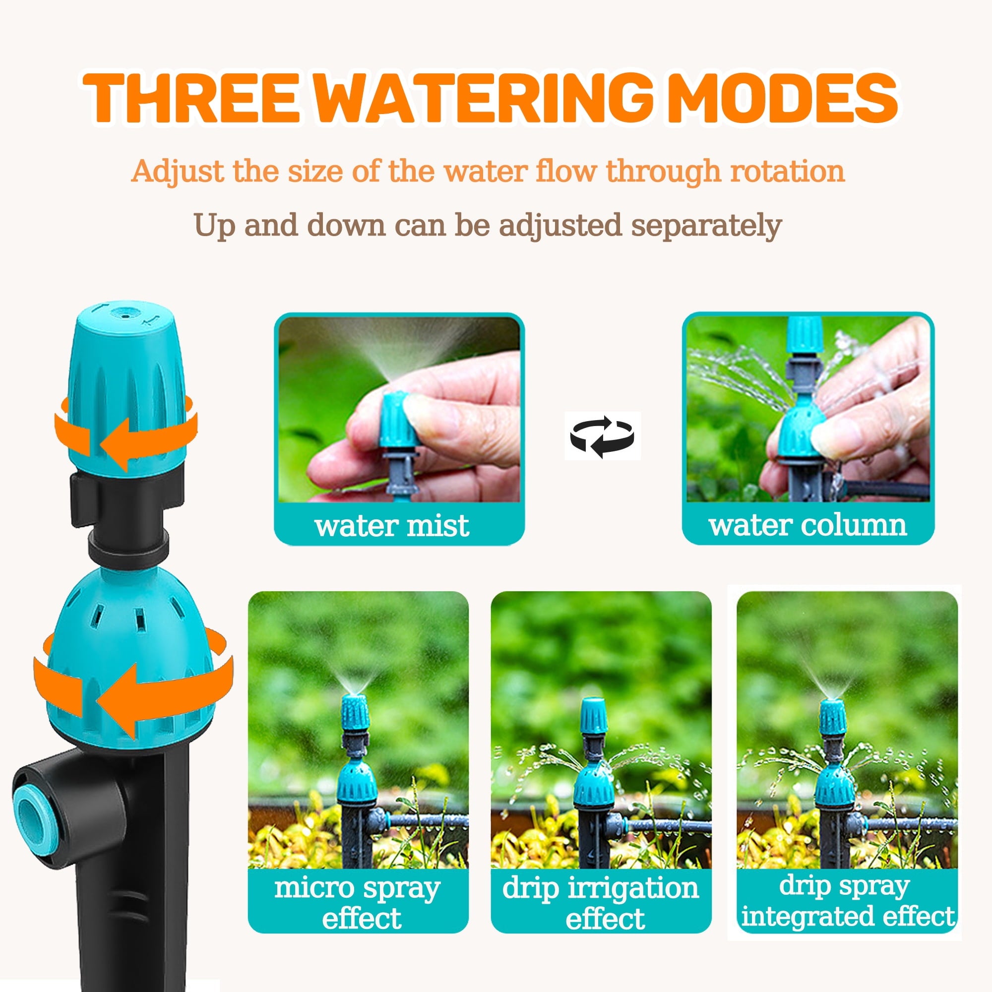 Kits d'irrigation goutte goutte automatiques 36,5 m (120 pi) minuterie, système d'arrosage réglable pour pelouse, serre plantes pot Hyindoor jet - 3