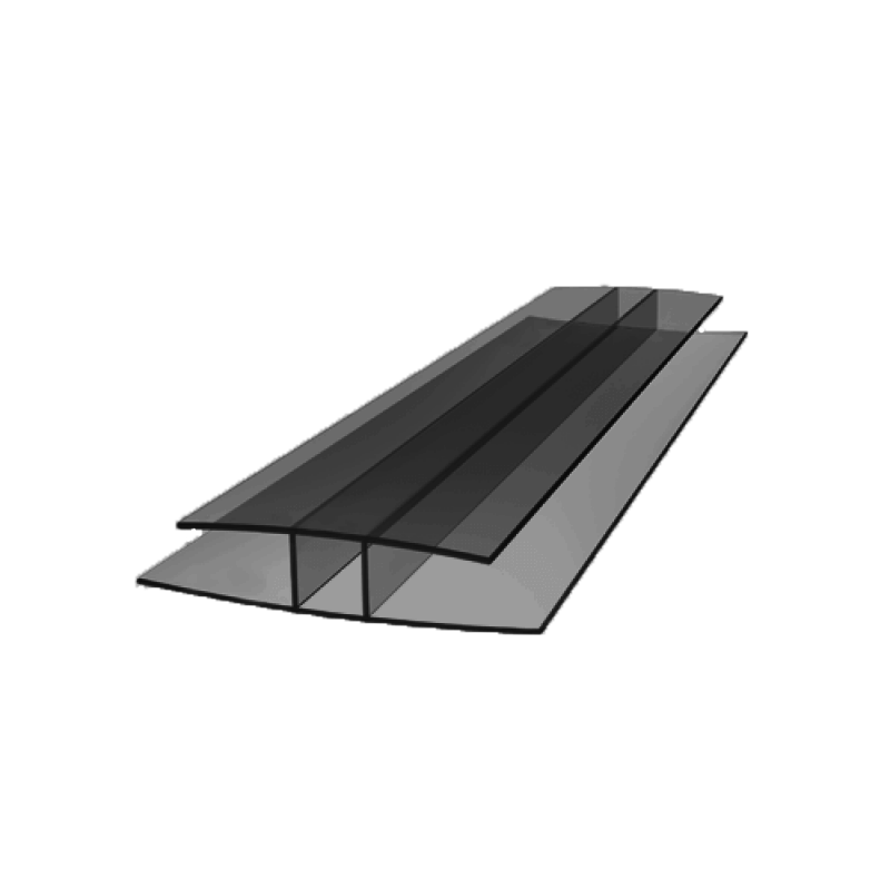 H-profil łączący 3000mm poliwęglan dymny (szary) 10mm