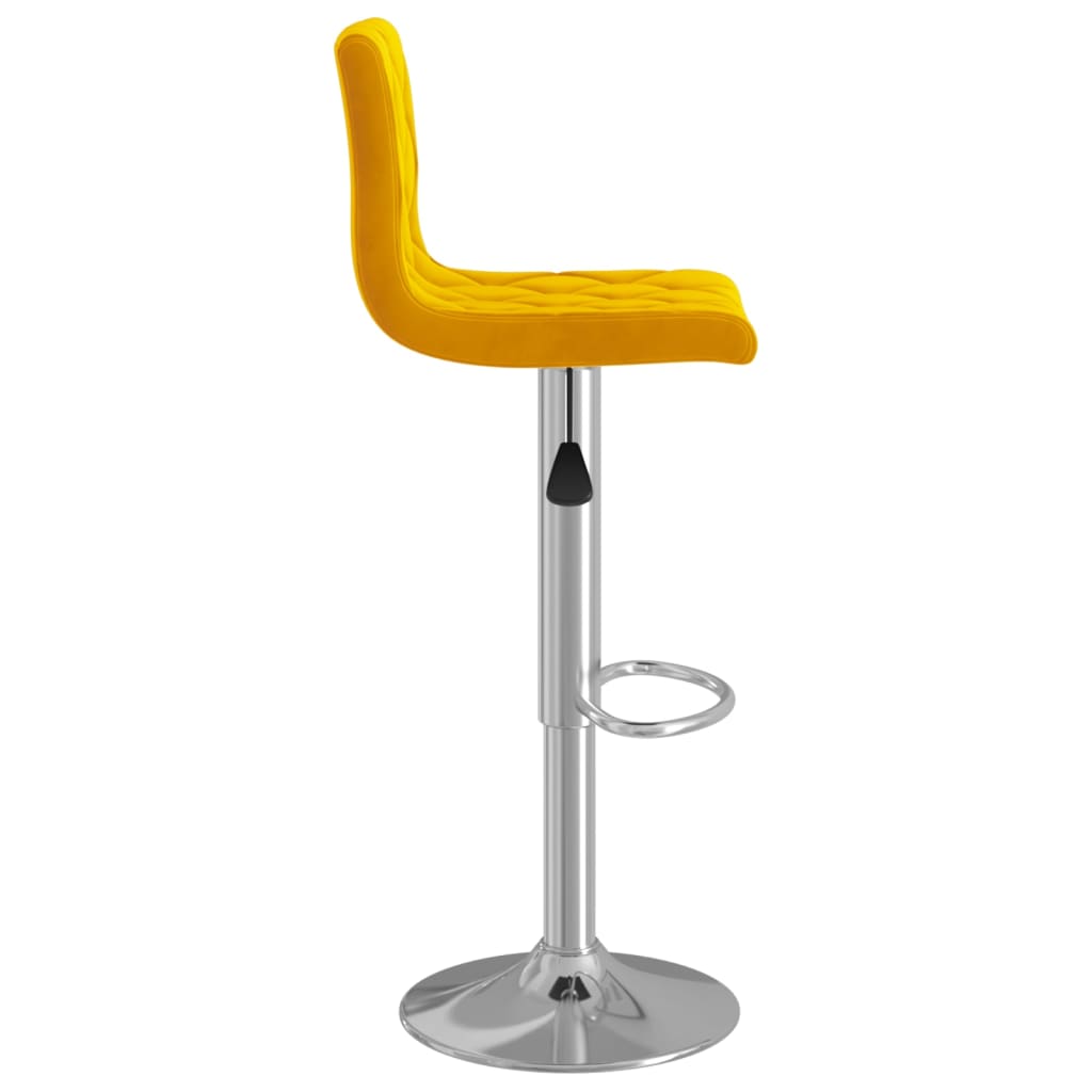 vidaXL Tabourets de bar lot de 2 jaune moutarde velours - 5