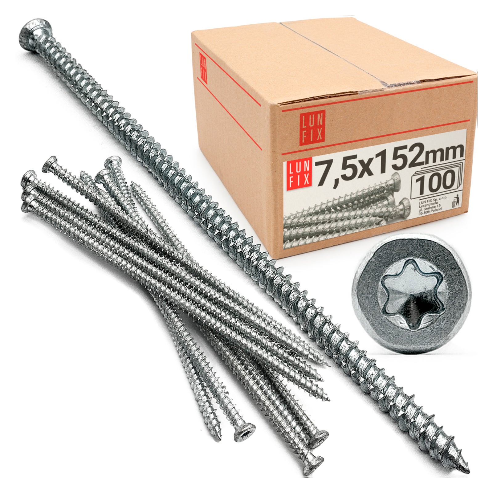 Wkręty do ościeżnic 7,5x152mm 100szt.
