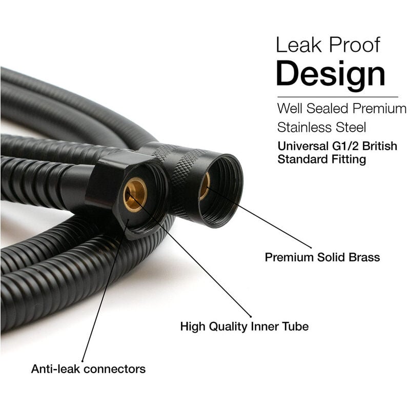 Tubo flessibile per doccia, tubo flessibile per doccia da 1,5 m (G1/2 pollice), tubo flessibile per doccia universale, tubo flessibile per doccia anti - 2