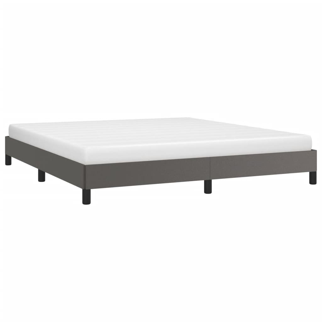 Cadre de lit sans matelas, gris, 160 x 200 cm, similicuir - 3