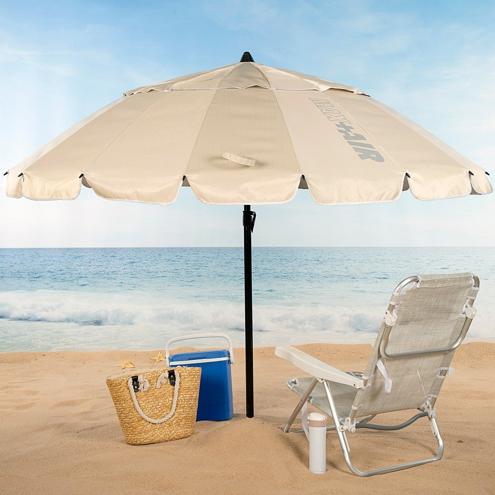 Aktive Guarda-sol de praia anti-vento 16 varetas 240cm creme - 2