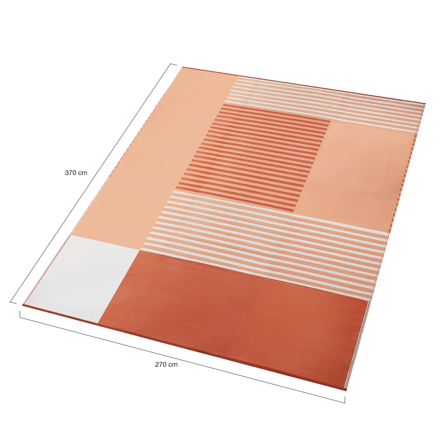 Tapis extérieur GEOMETRIQUE terracotta 270 x 370 CM - 5