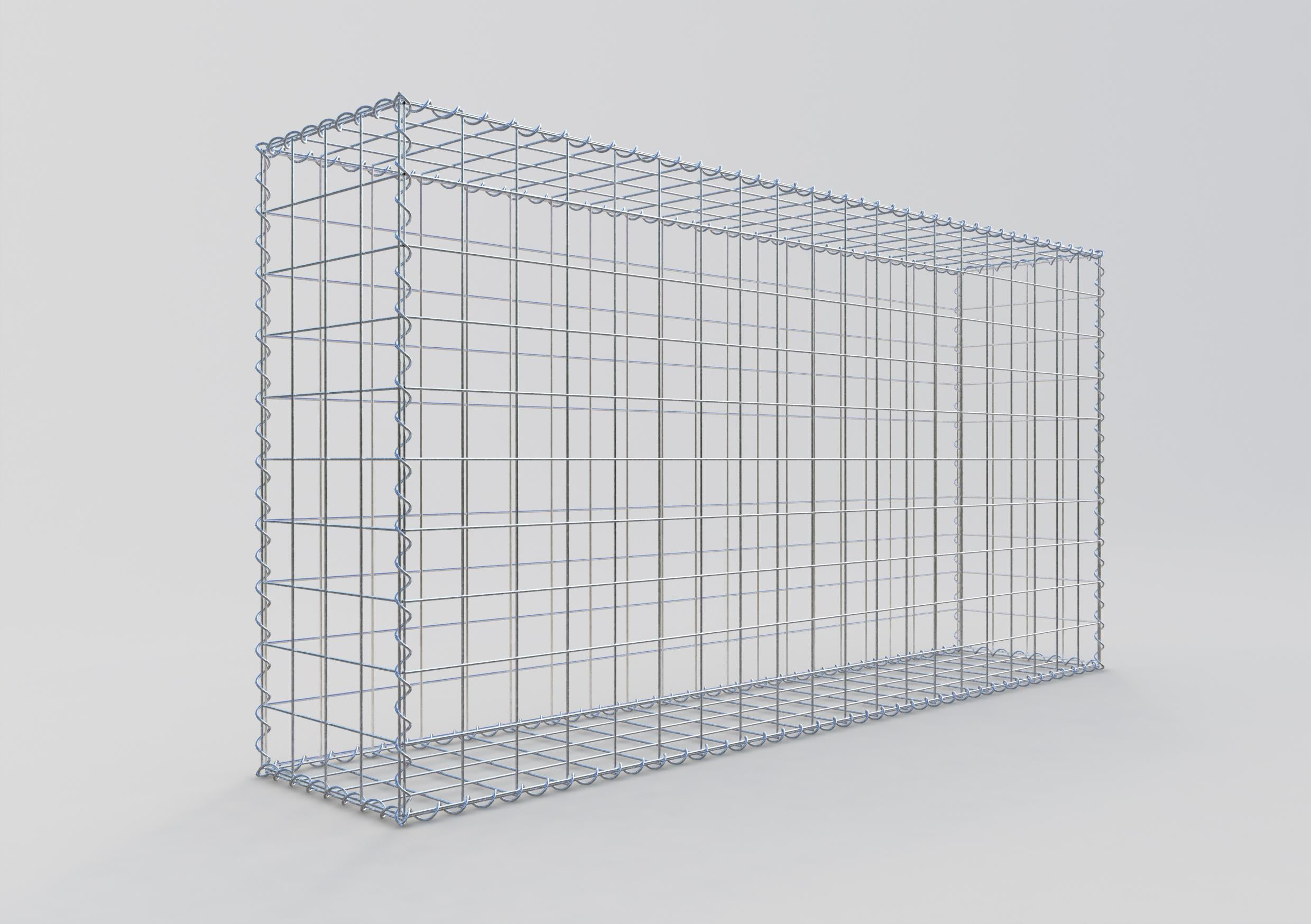 Gavión de acero galvanizado 200x100x40cm (LxAxP), malla 10 x 10cm, Espiral, jaula metálica para muro o jardín - 2