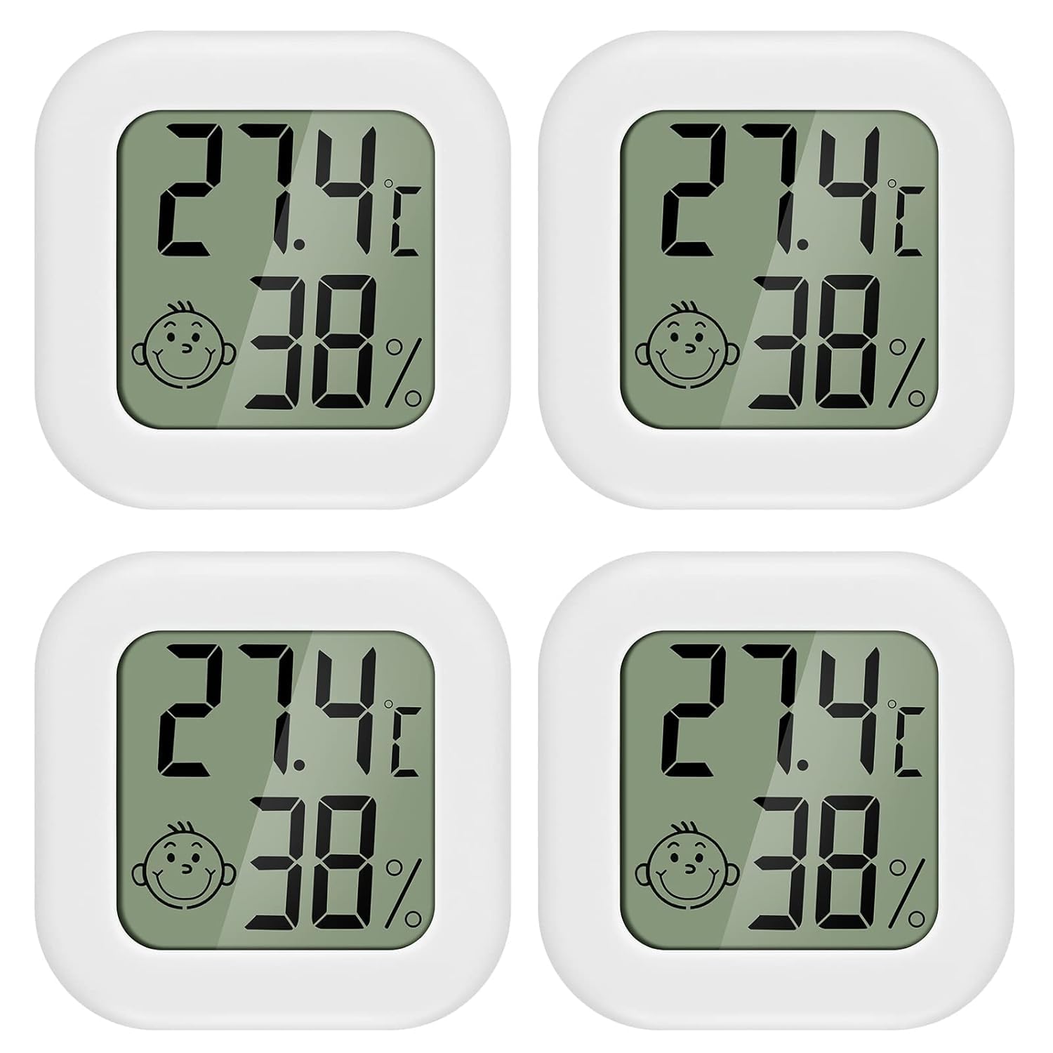 4 sztuki Mini termometr wewnętrzny LCD Higrometr domowy Termometr odpowiedni do pokoi dziecięcych, pokoi osób starszych itp.