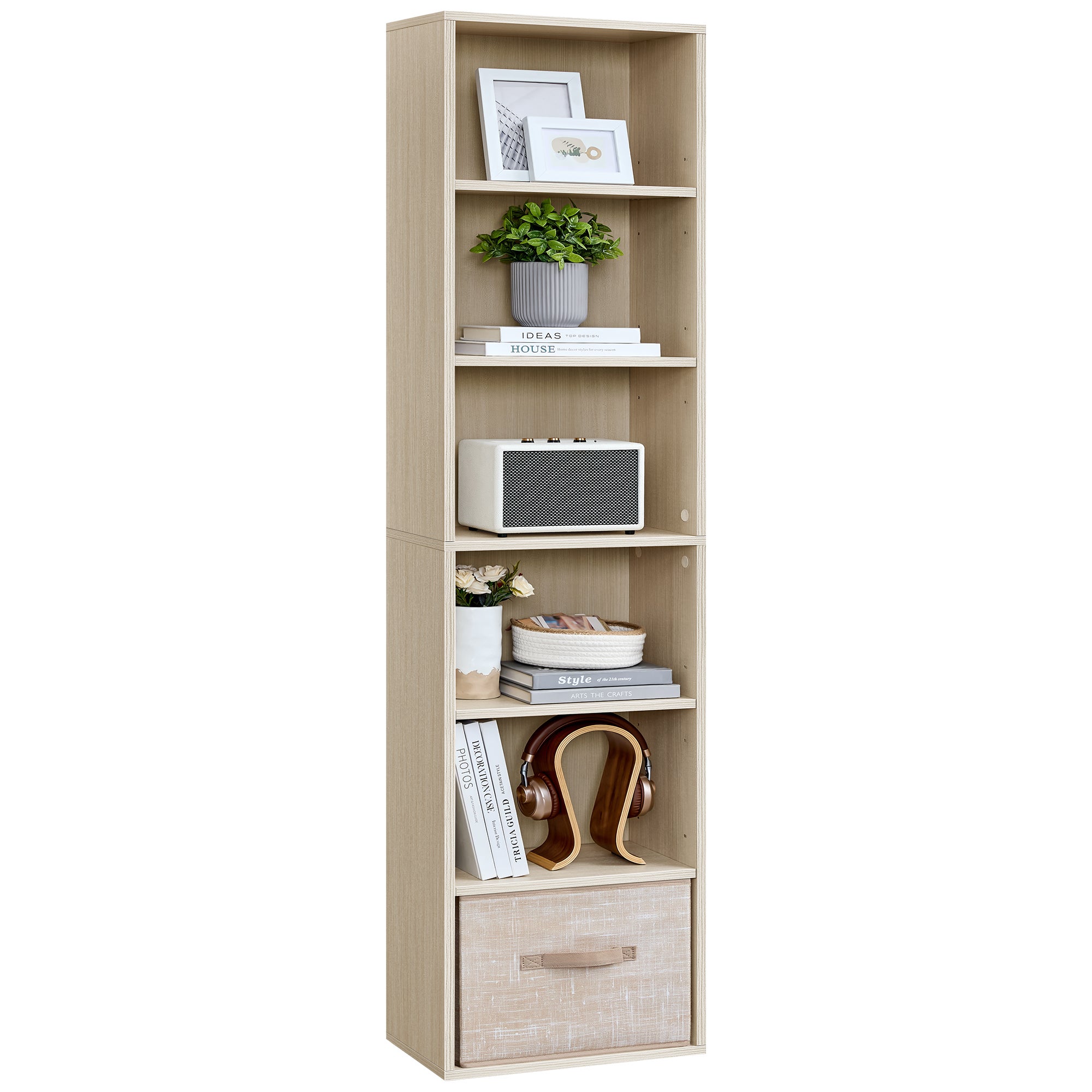 Vasagle Estantería De 6 Niveles, Almacenamiento Abierto, 24 X 40 X 178,5 Cm, Para Sala, Estudio, Comedor, Beige , Leroy Merlin