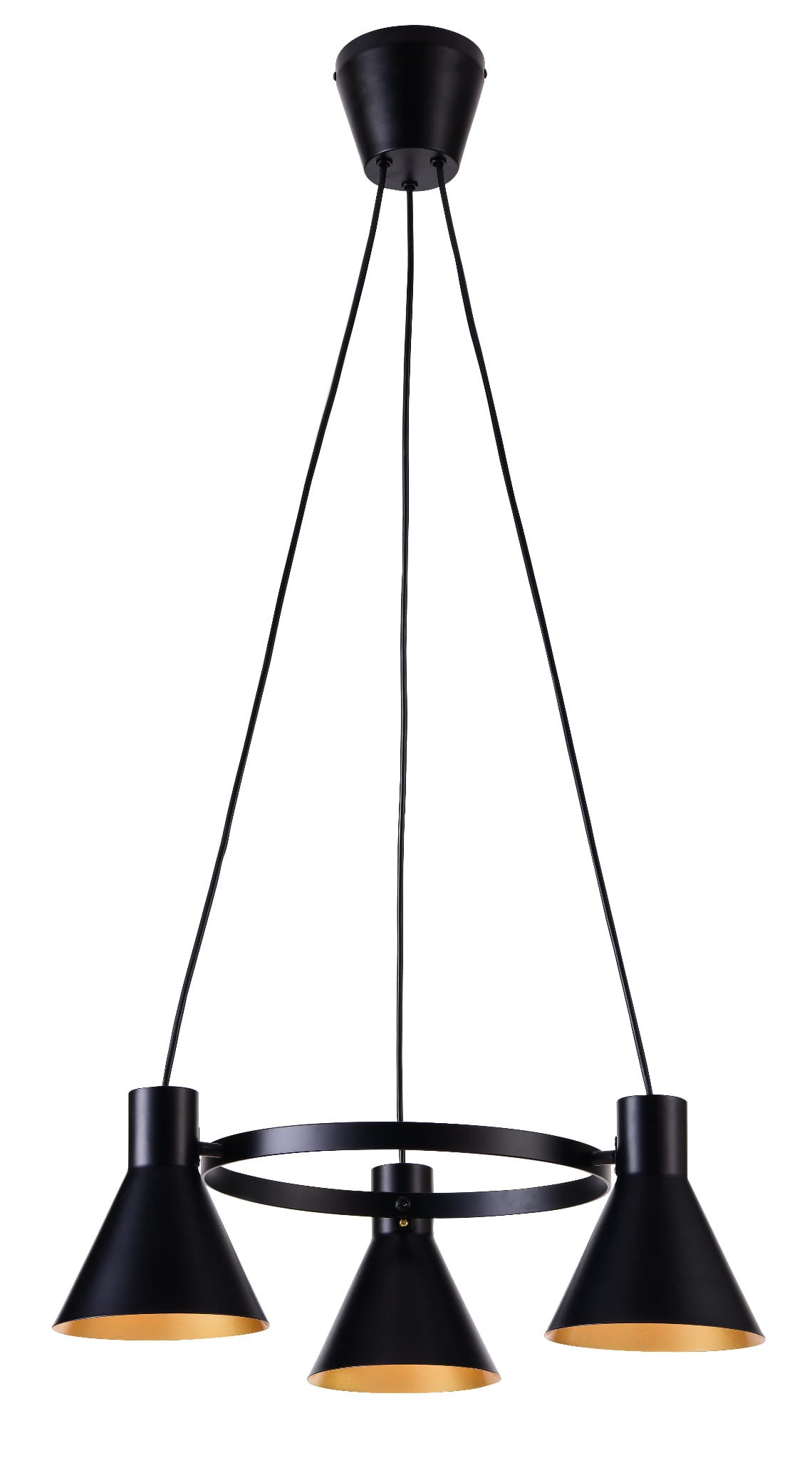 Lampa wisząca More czarno-złota 3xE27x40W wym: 100 x 55 x 55 cm metal Candellux