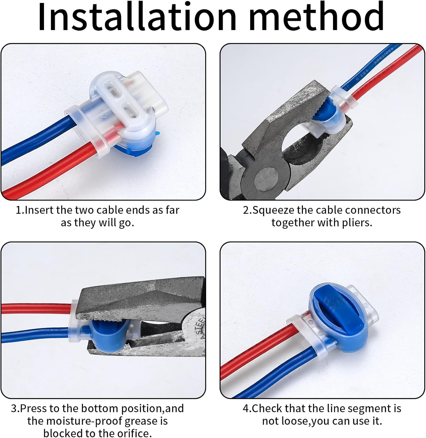 Lot de 20 connecteurs de câbles pour tondeuse à gazon robotisée, pour jardin extérieur, avec 10 bornes de connexion - 4