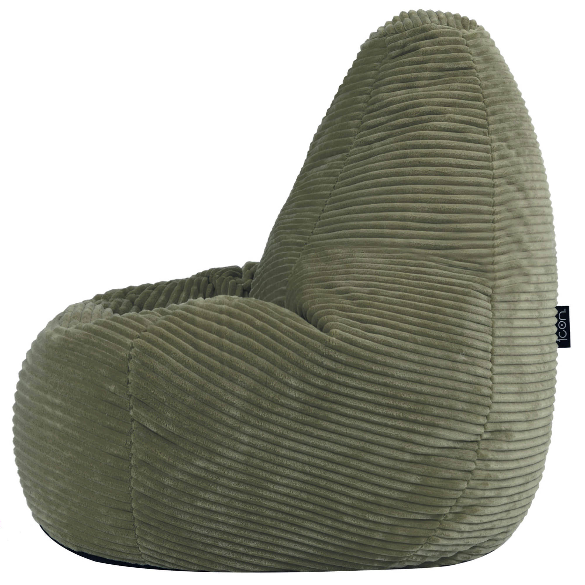 Pouf poire enfant Icon à dossier haut velours côtelé vert sauge, 65x65cm Oeko-Tex® - 5