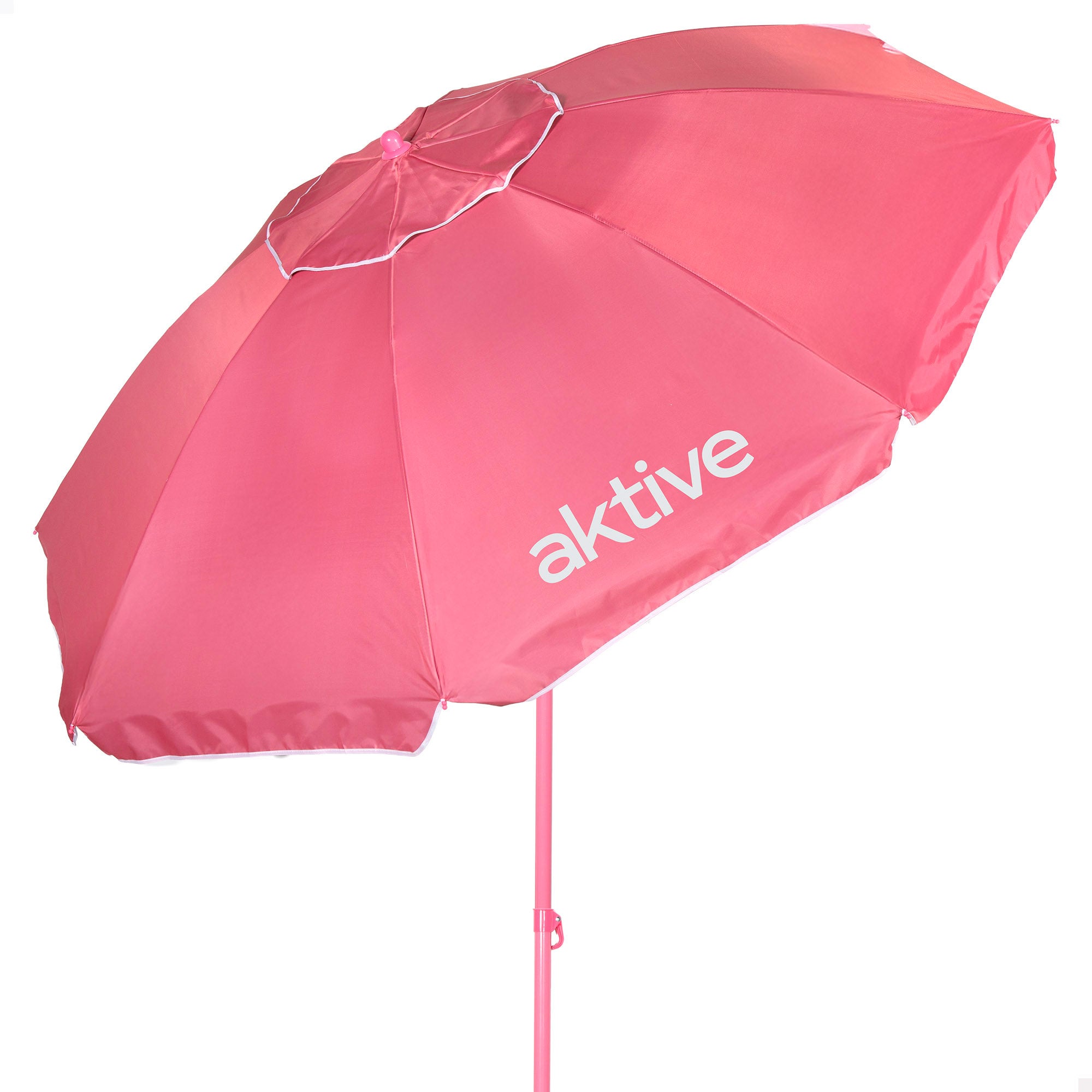 Aktive beach sombrilla de playa inclinable rosa d220 cm con protección uv50
