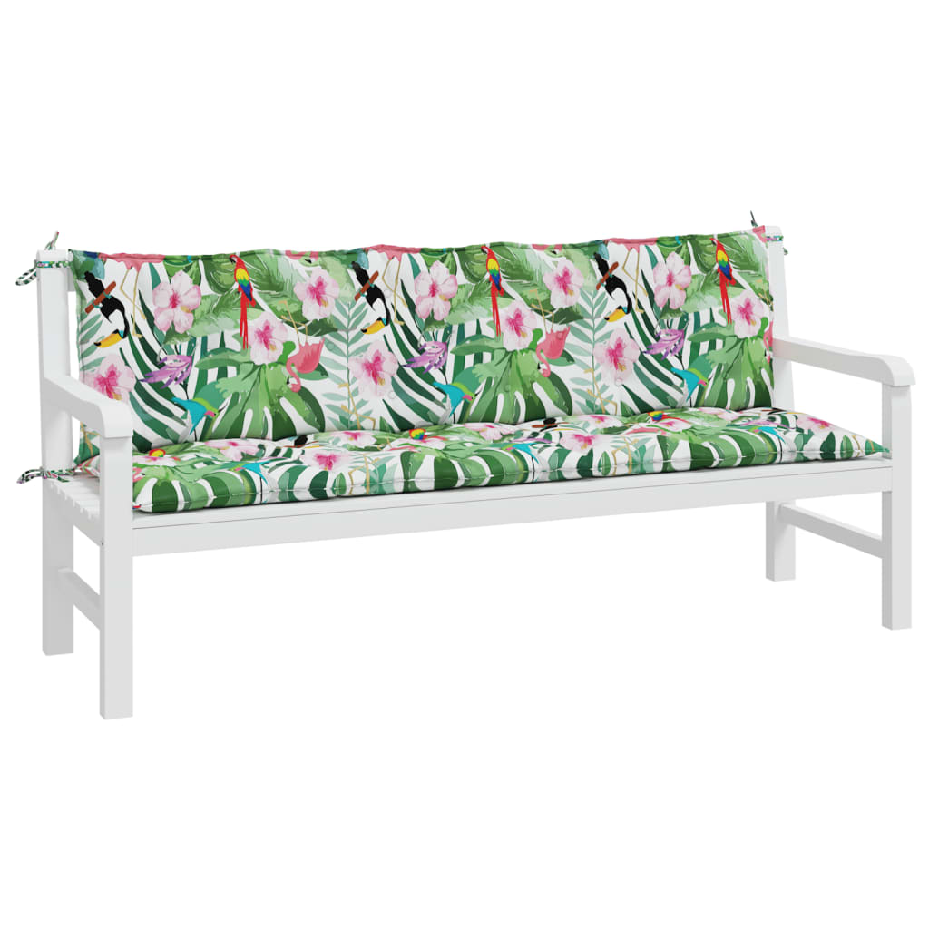 Coussins de banc de jardin 2 pcs multicolore tissu Oxford - 3