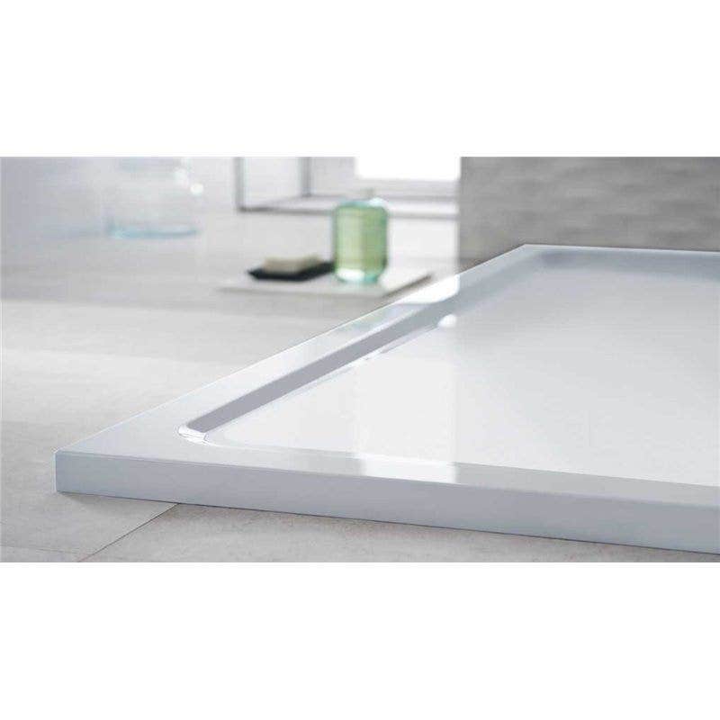 Receveur de douche MELUA 170x90cm rectangulaire blanc mat extra-plat Ø90mm - 2