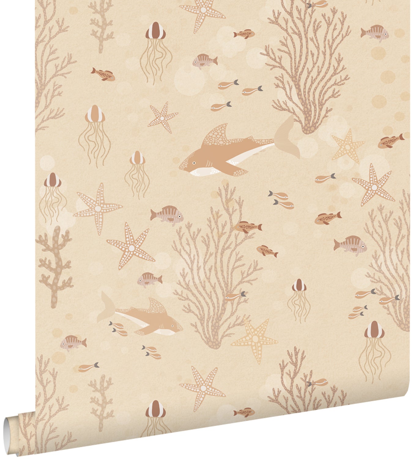 Tapeta podwodny świat ciepły beż - 50 x 900 cm - ESTAHOME