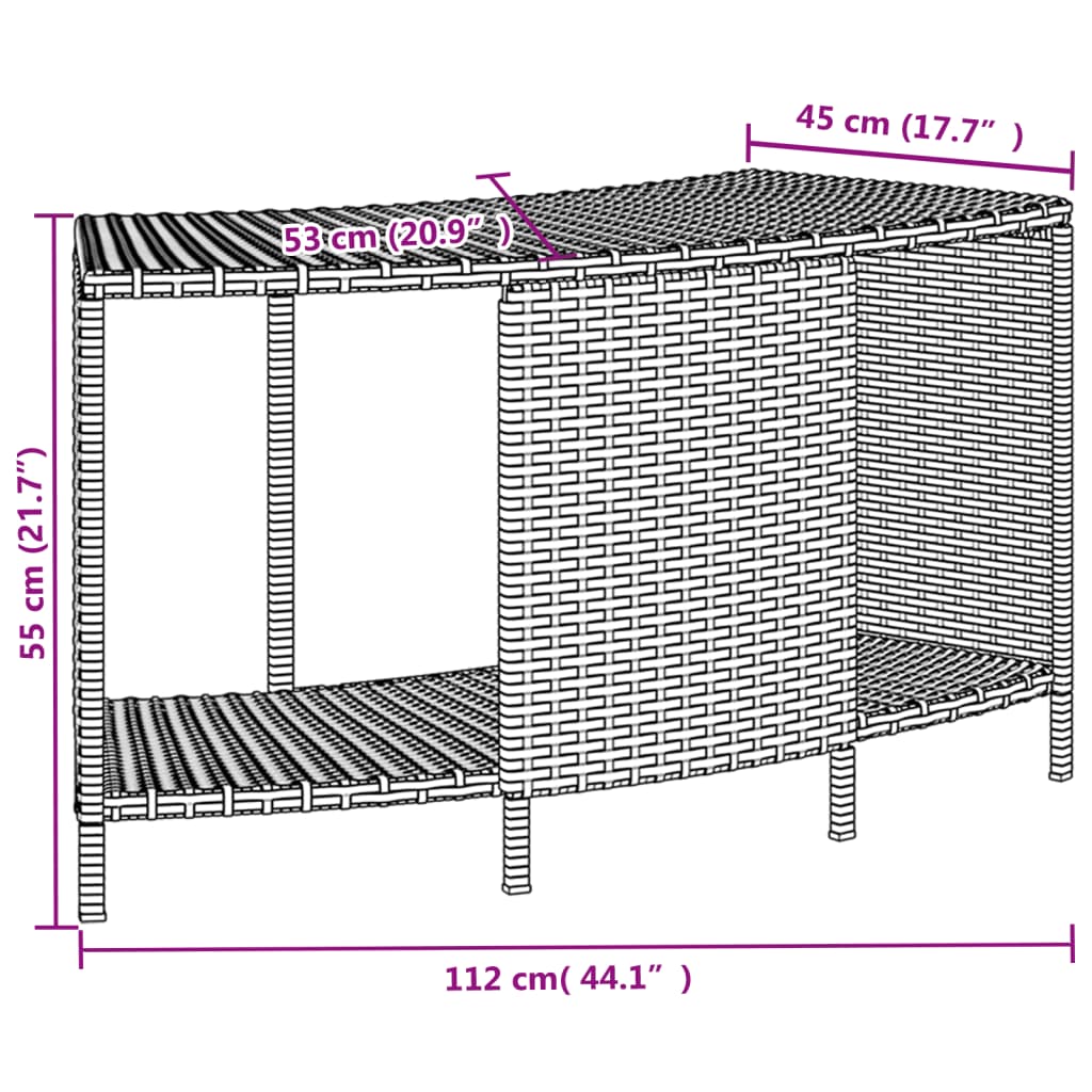 vidaXL Étagères de rangement pour spa 2 pcs noir résine tressée - 7