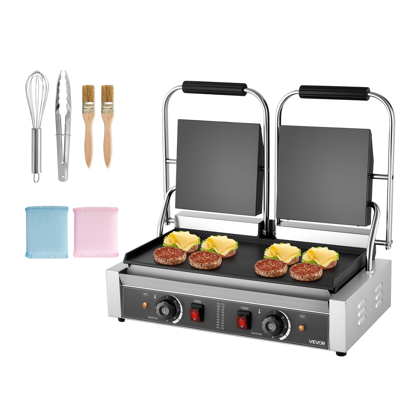 Grill kontaktowy Grill elektryczny Opiekacz do kanapek Prasa do panini Komercyjny 3600 W VEVOR