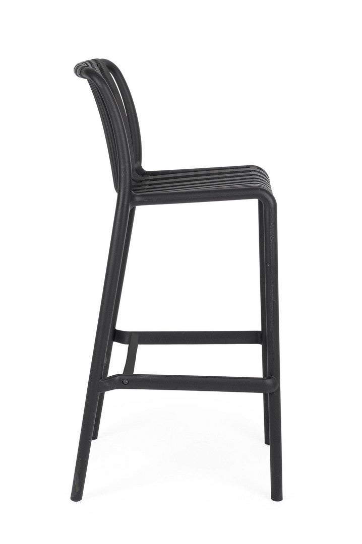 Tabouret d'extérieur en polypropylène résistant aux UV, noir - 5