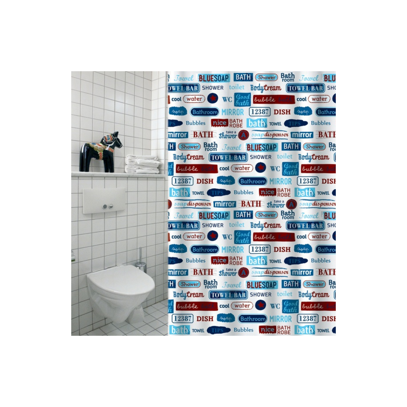 Rideau De Douche Polyester 180x180 Cm Design Graphique Multicolore - Anneaux Inclus, Résistant à L'humidité - 11