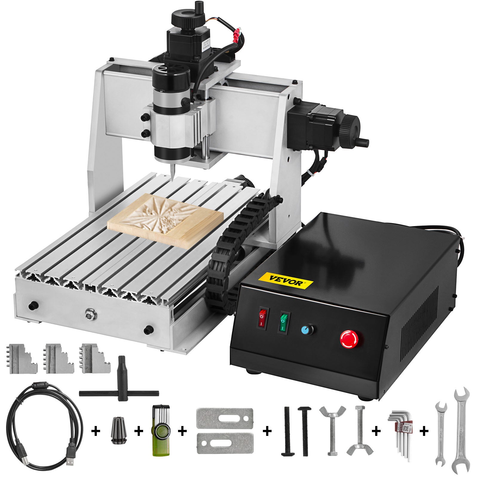 Machine de Gravure CNC VEVOR 3020 3 Axes Kit Graveur Routeur 300 W ...