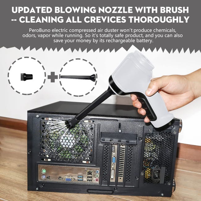 Aspirapolvere Auto Senza Filo 120W - 6000Pa, Ricaricabile USB, Con LED E Accessori, Nero - Foto 10