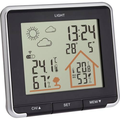 Stazione Meteo Wireless TFA Dostmann STRATOS Con Anemometro E Pluviometro, Sensori Esterni, Previsioni E Orologio Radio