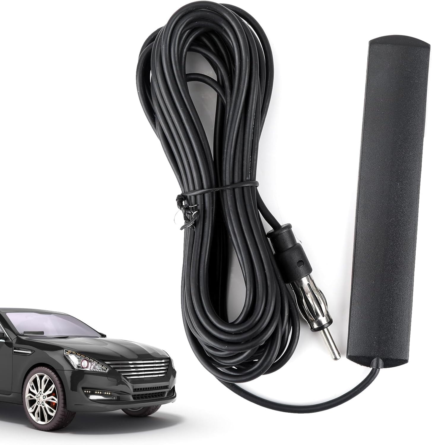 Sound-Way Antenne FM Intérieure Auto - Amplifiée 15dB - Autoadhésive - Câble 2m - Pour Voiture/Camping-car