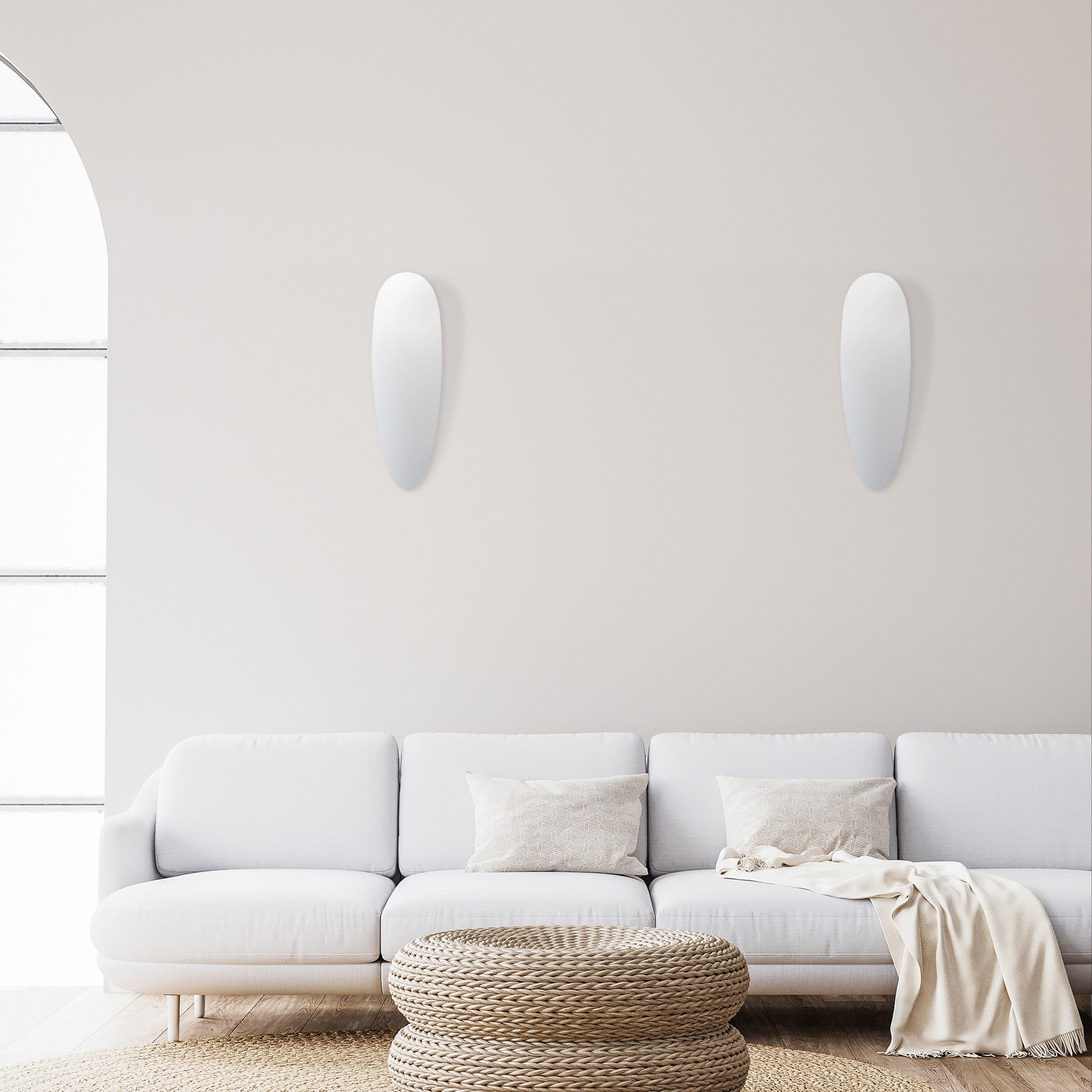 Forlight Glass 460mm - Apparecchio a parete filo muro bianco E27 100W - 2