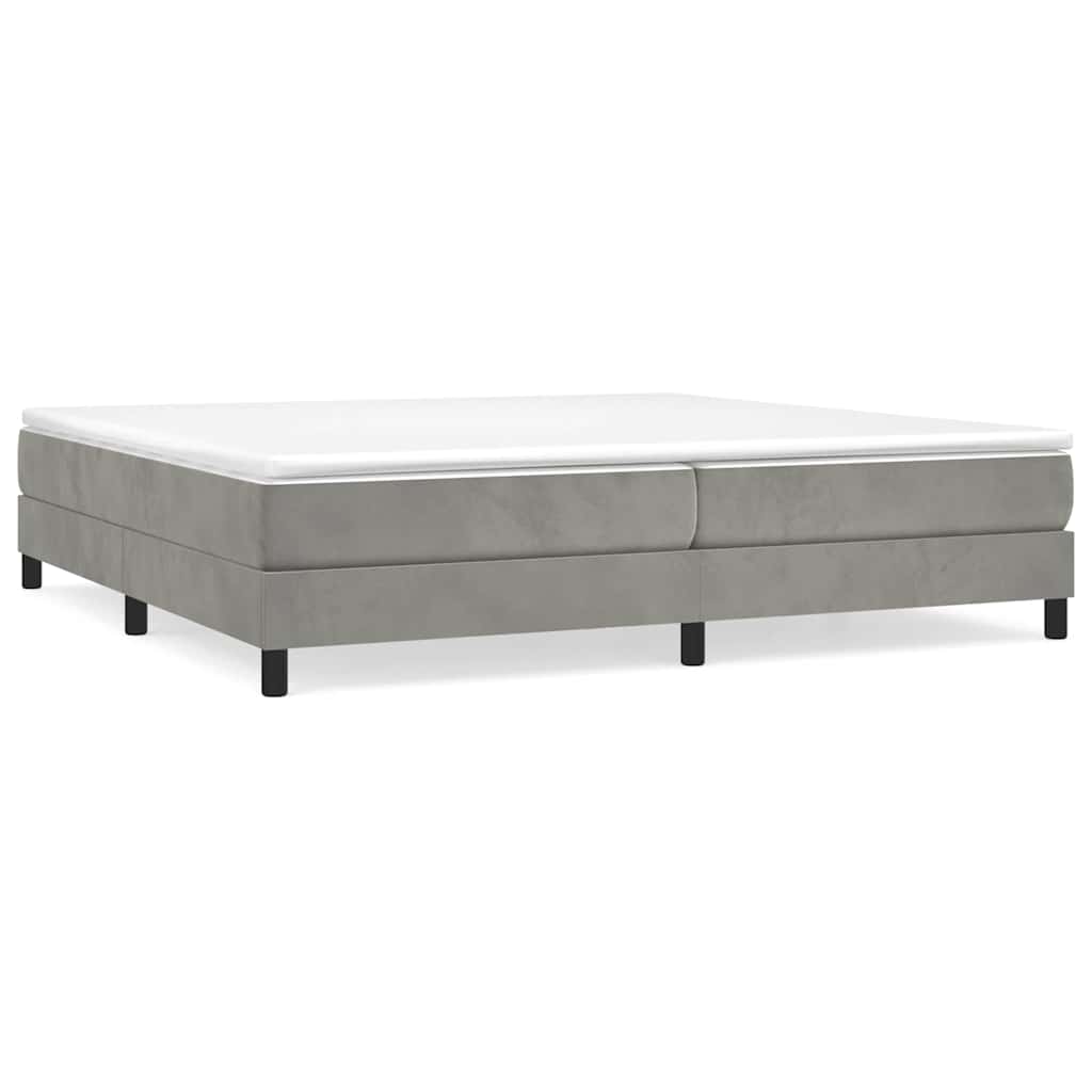 Cadre de lit sans matelas gris clair 200x200 cm velours - 2